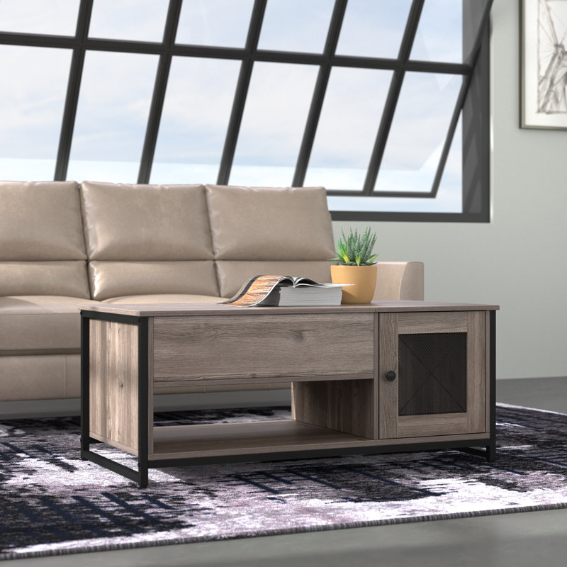 Lift top frame coffee table with sale storage grey